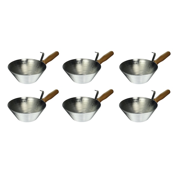 Co. PL804 Galvanized Steel Bucket Scoop with Wood Handle, 6PK